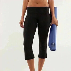 Lululemon Split Calf Solid Black Leggings